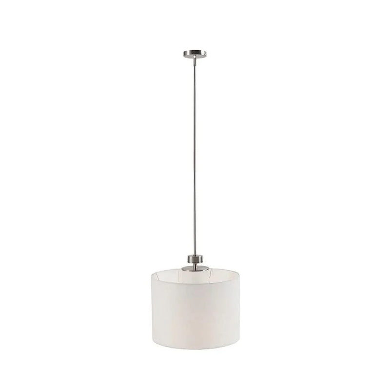 Pendant Light Cotton Shade Drum Pendant Lamp For Living Room Compact