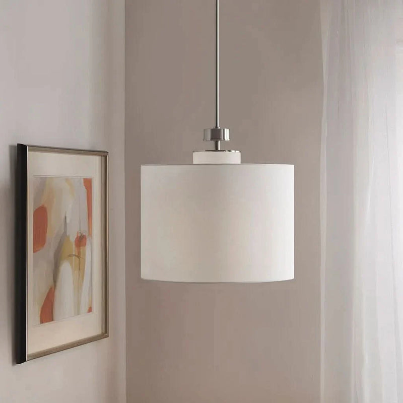 Pendant Light Cotton Shade Drum Pendant Lamp For Living Room Compact