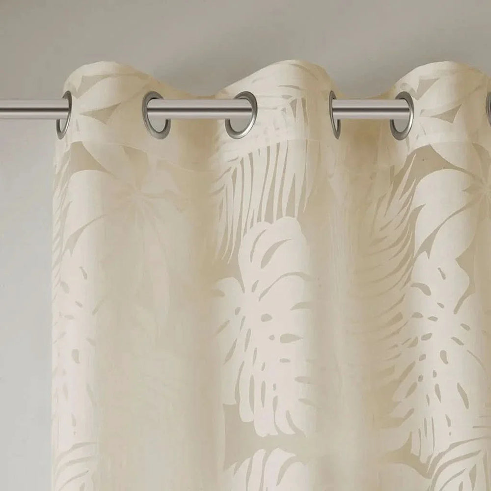 Palm Leaf Curtain Window Panel Polyester Burnout 50x84 Soft Design Media 4