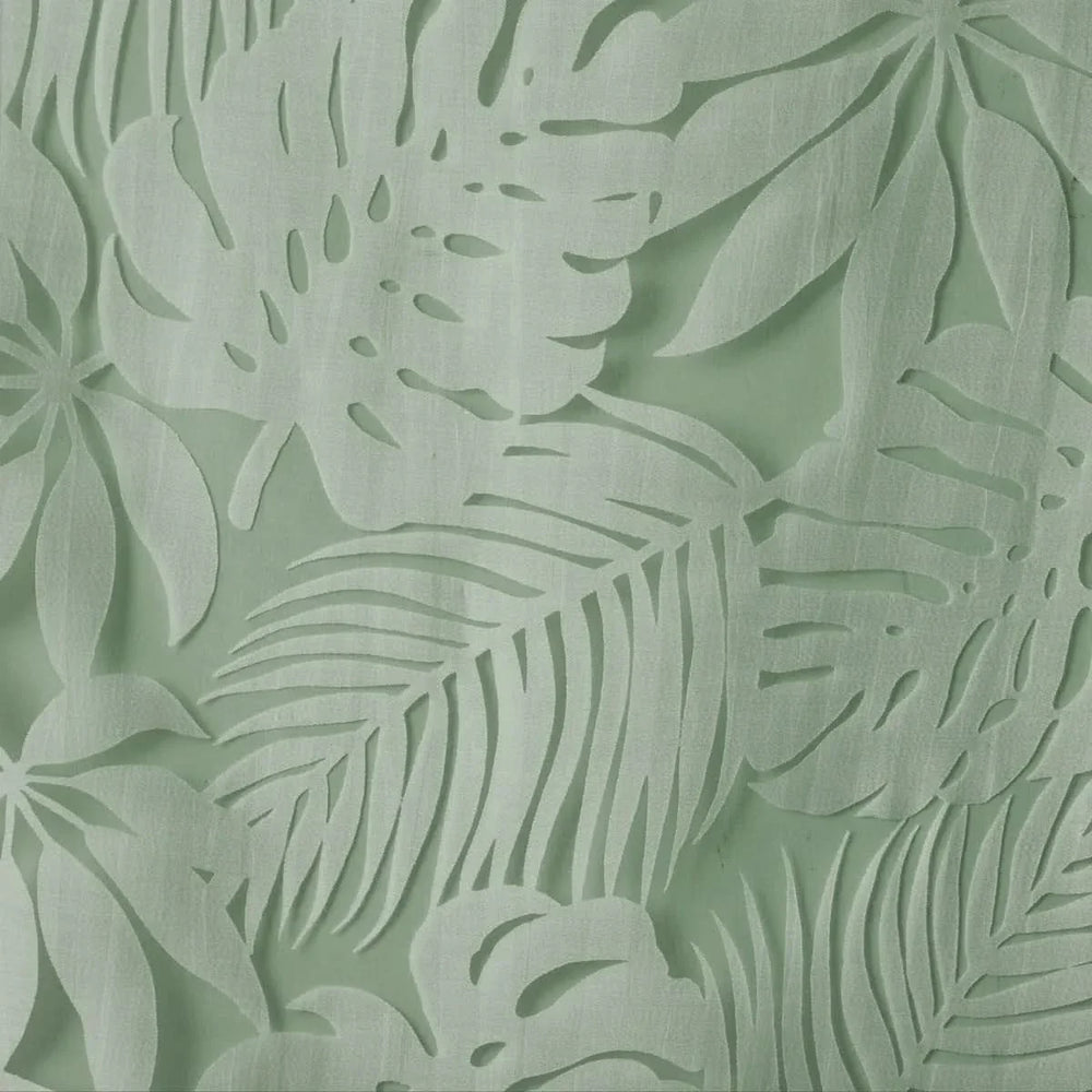 Palm Leaf Burnout Curtain Polyester Sheer Window Panel Sage Green 50x84 Media 8