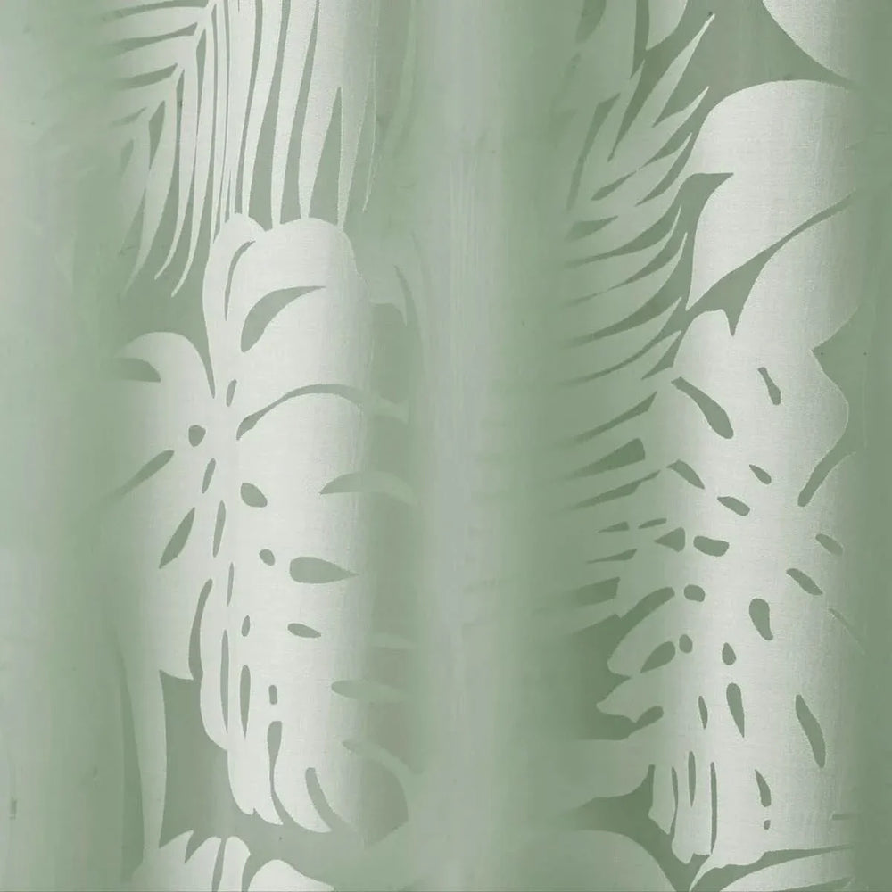 Palm Leaf Curtains Polyester Burnout Sage Green 50x95 Inches Window Panel Media 9