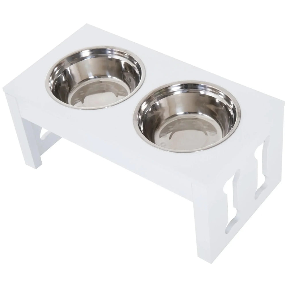 Elevated Dog Feeding Station Solid Wood & Double Bowls Heavy-Duty Media 9