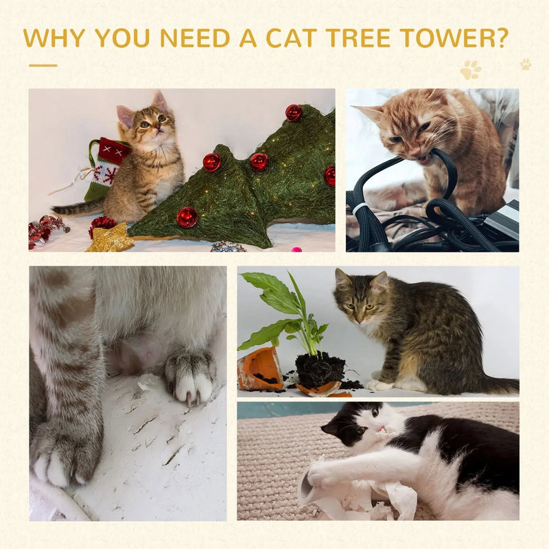 Cat Tree Particle Board 5 Level Revolving Stair Cat Scratcher Grey