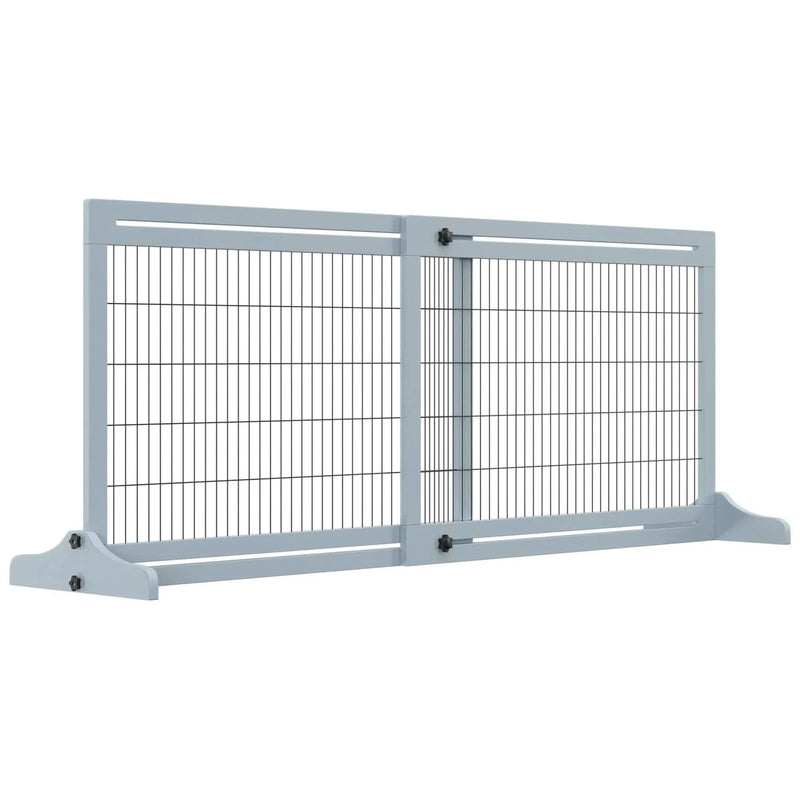 Pet Gate Wood Extra Wide For Doorways Hallways Home Use Barrier Gate