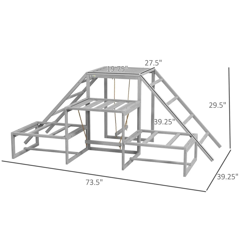 Chicken Swing Set Cedar Wood Multi-Level For Coop & Run With Perches Media 3