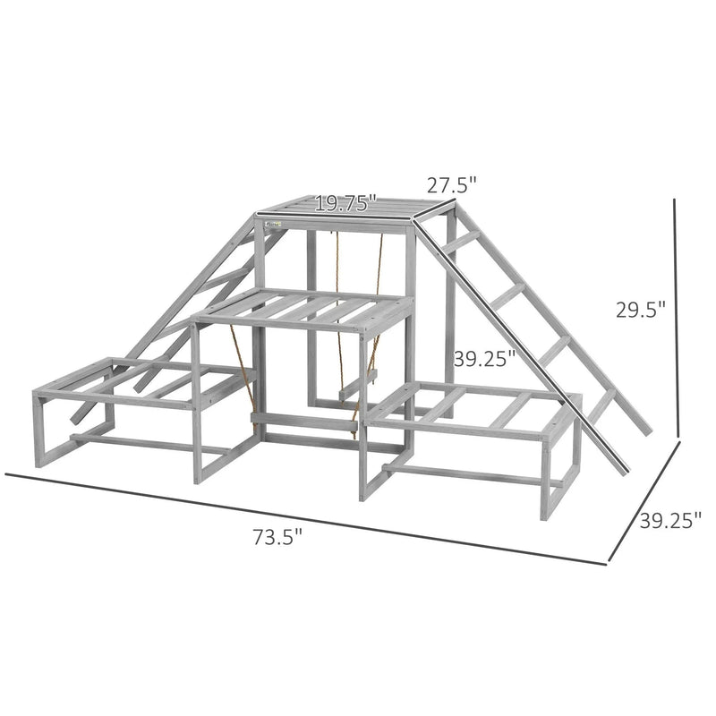 Chicken Swing Set Cedar Wood Multi-Level For Coop & Run With Perches