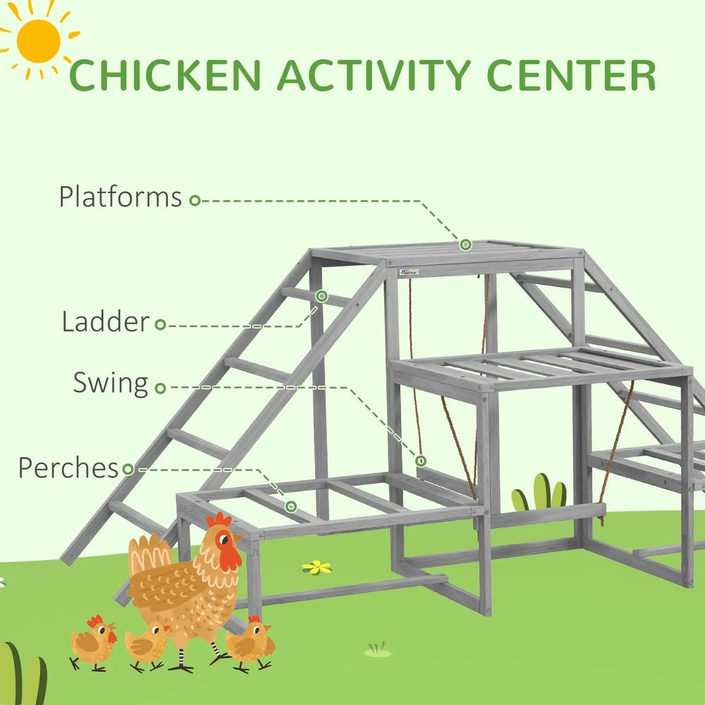 Chicken Swing Set Cedar Wood Multi-Level For Coop & Run With Perches Media 4