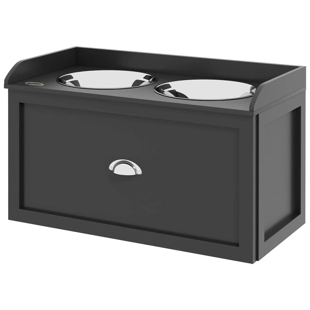 Dog Feeding Station Stainless Steel Bowls With Storage Drawer For Large Dogs Media 6