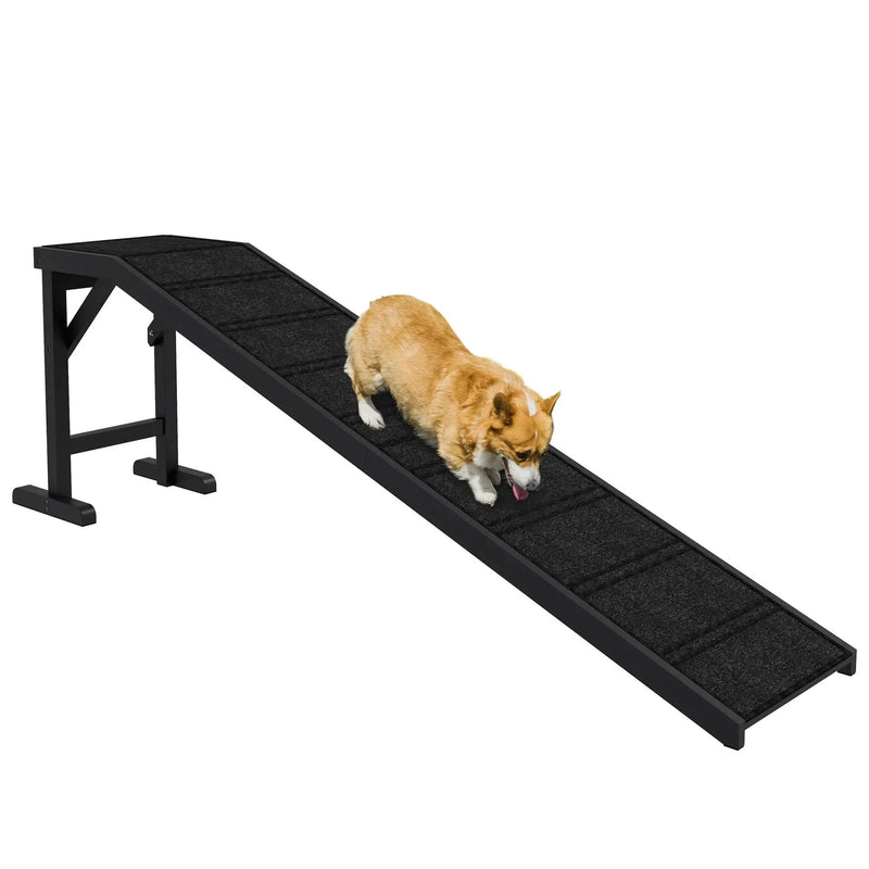 Dog Ramp For Bed Pine Wood Non Slip Carpet Sturdy Low Slope Design