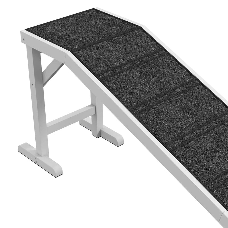 Dog Ramp For Beds Solid Wooden Frame Top Platform With Non Slip Carpet