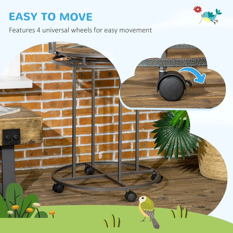 Parrot Stand Steel Large With 3 Ladders & Toy Hook For Easy Grip Home