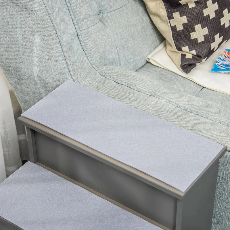 Pet Stairs Cushioned Removable Cover For Small Pets Up To 22 Lbs Capacity