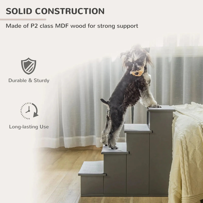 Pet Stairs Cushioned Removable Cover For Small Pets Up To 22 Lbs Capacity