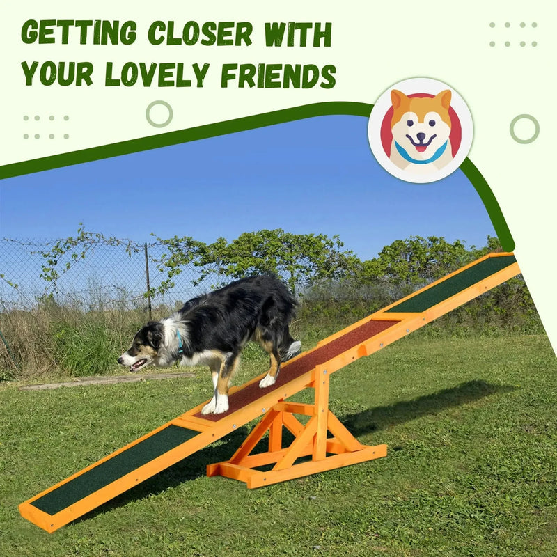 Dog Agility Seesaw Wooden Platform Training Toy Weatherproof Home Use