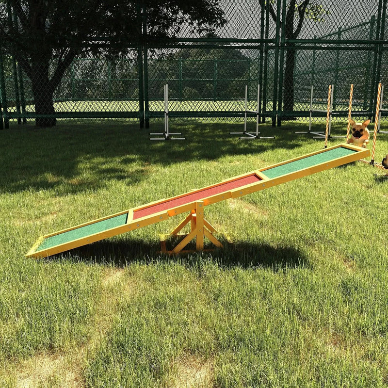 Dog Agility Seesaw Wooden Platform Training Toy Weatherproof Home Use