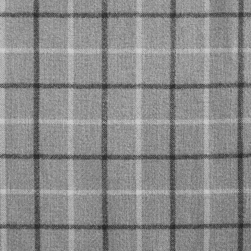 Window Curtain Panel Polyester Faux Leather Tab Top Plaid Fleece Lined