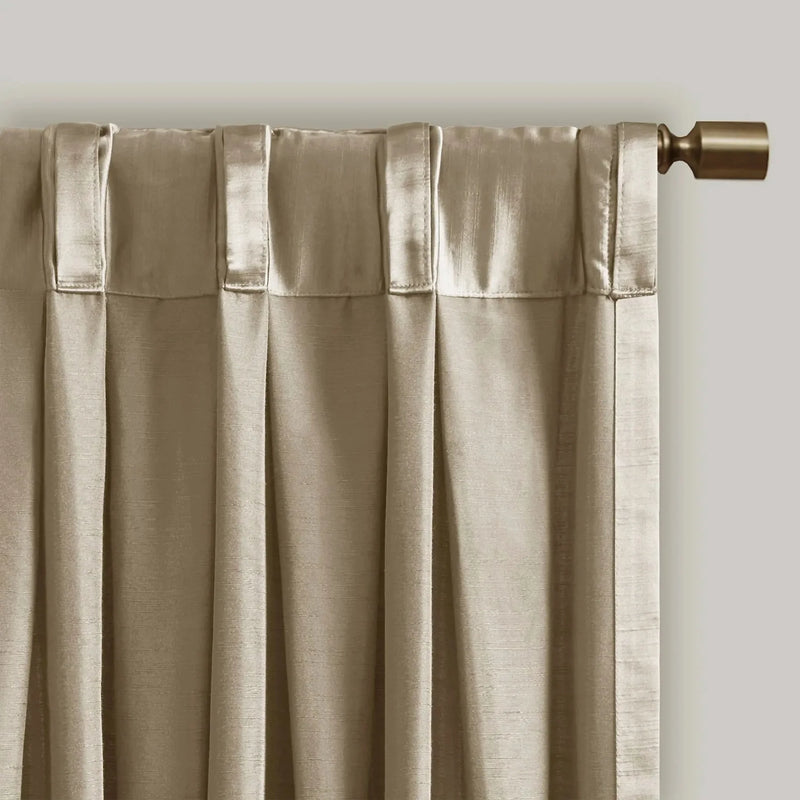 Pleat Curtain Panel Polyester Champagne With Tieback 52x84 Single