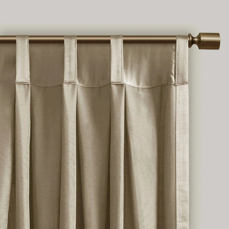 Pleat Curtain Panel Polyester Champagne With Tieback 52x84 Single