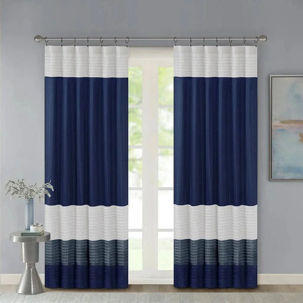 Curtain Panel Cotton Pintuck Window Curtain For Living Room Decor Media 3