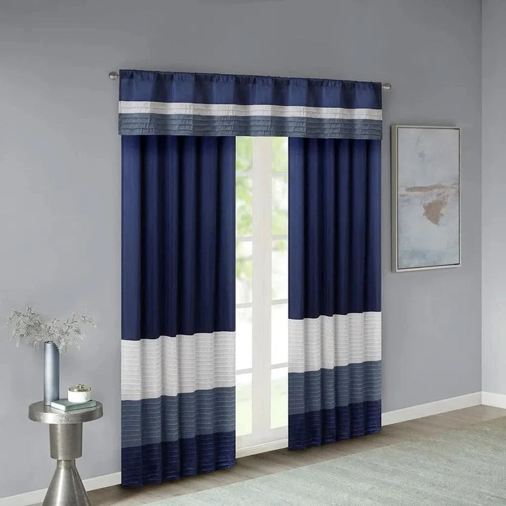 Curtain Panel Cotton Pintuck Window Curtain For Living Room Decor Media 8