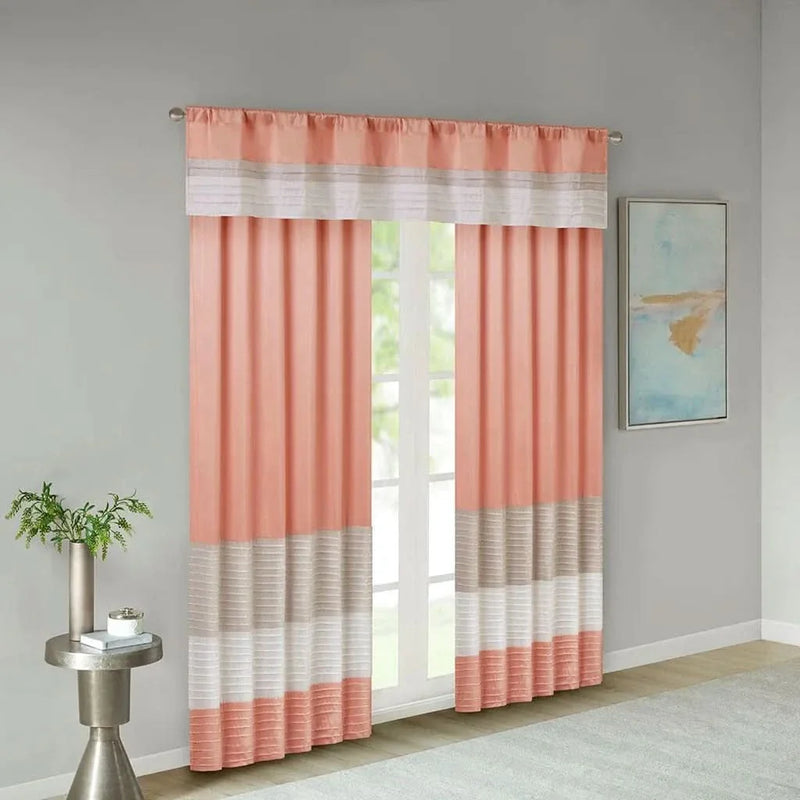 Silk Curtain Panel Pintuck Orange Multi Window Panel Single Panel