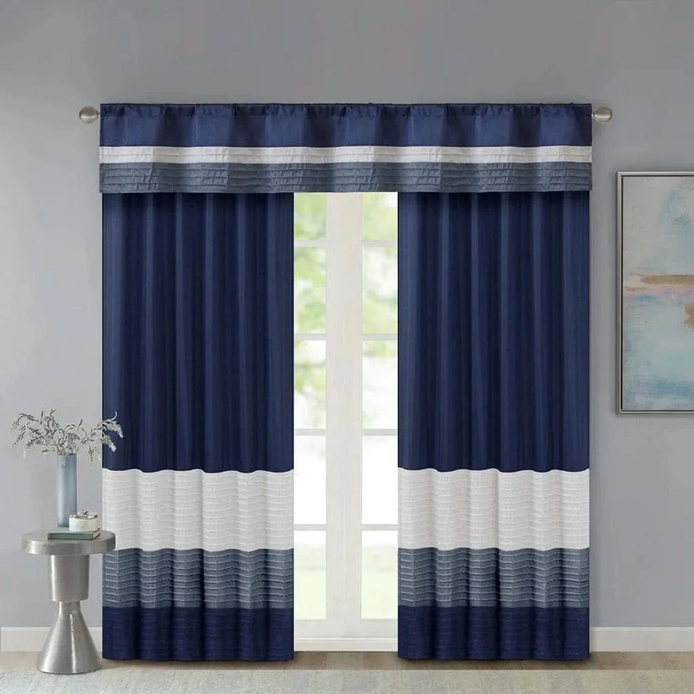 Curtain Panel Cotton Pintuck Window Curtain For Living Room Decor Media 6