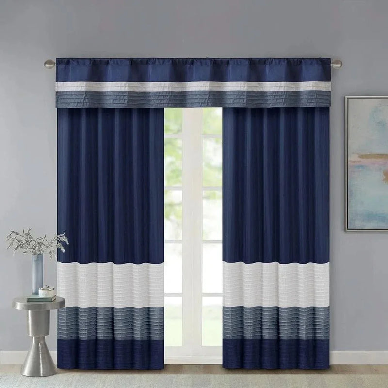 Curtain Panel Cotton Pintuck Window Curtain For Living Room Decor