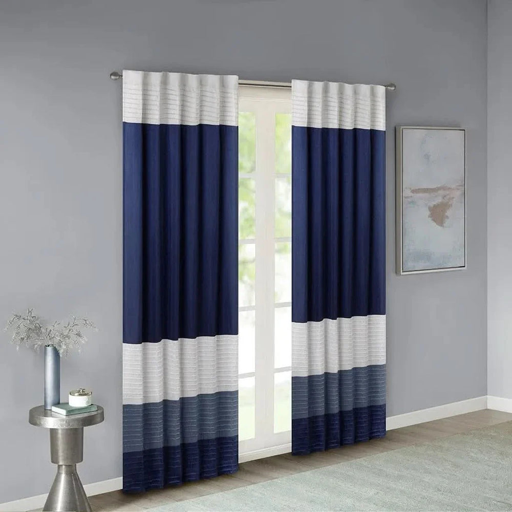 Curtain Panel Cotton Pintuck Window Curtain For Living Room Decor Media 1