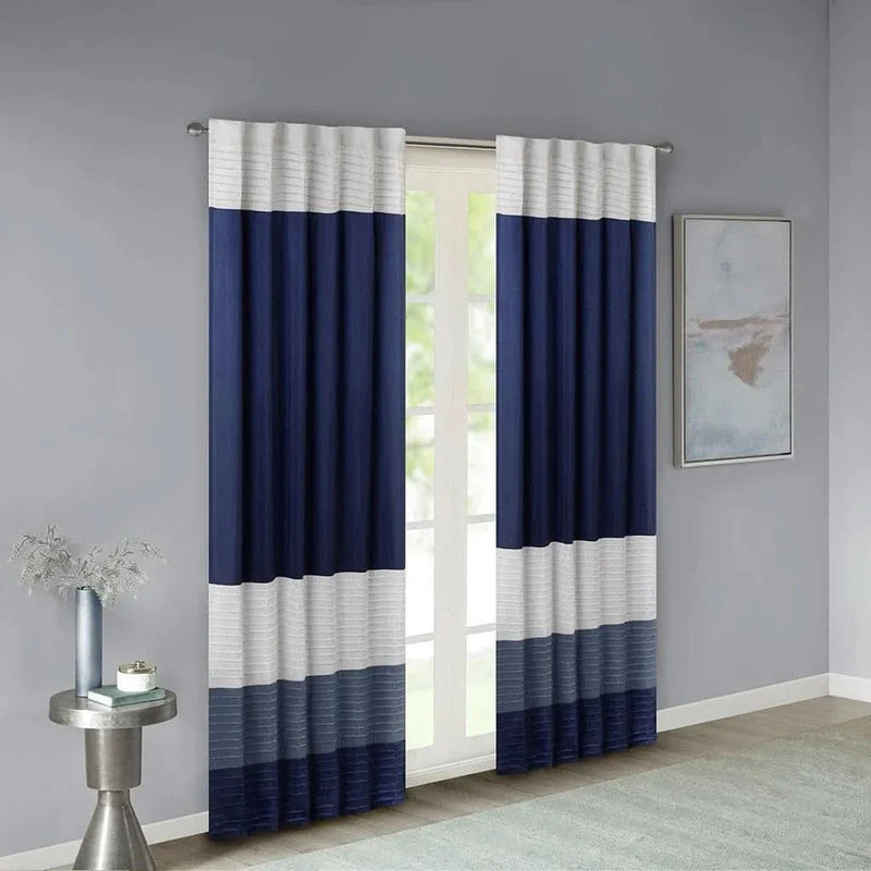 Curtain Panel Cotton Pintuck Window Curtain For Living Room Decor