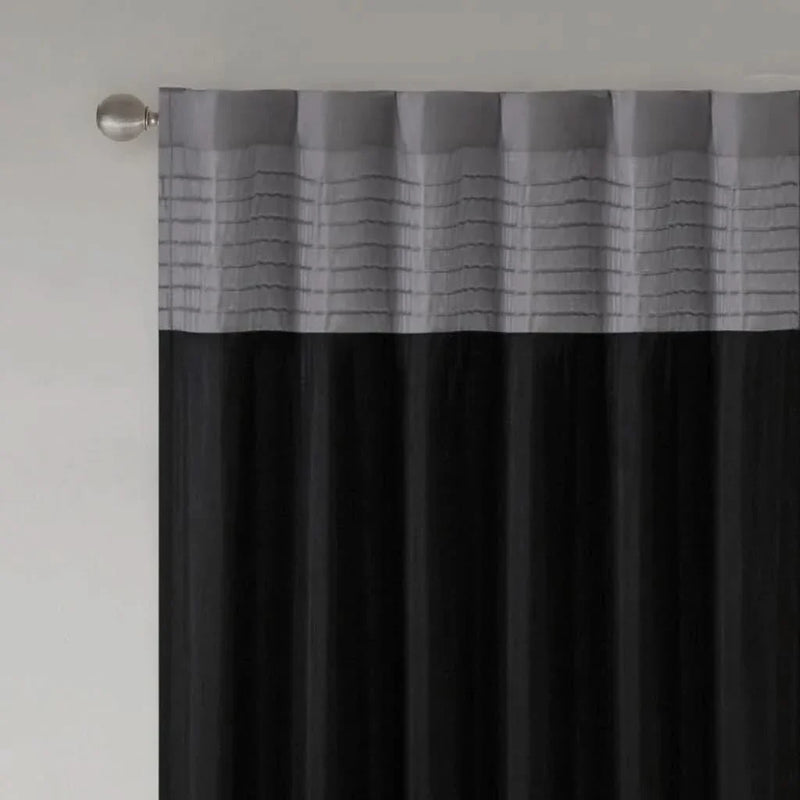 Curtain Panel Polyester Pintuck Back Tab Window Curtain 84 Inch Long