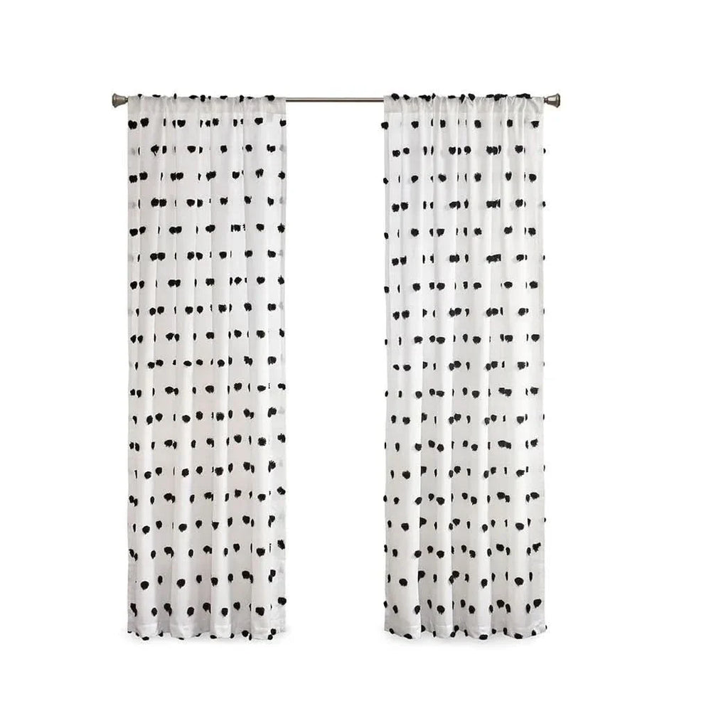Pom Pom Curtain Panel Polyester Light Filtering Casual Window Treatment Media 11