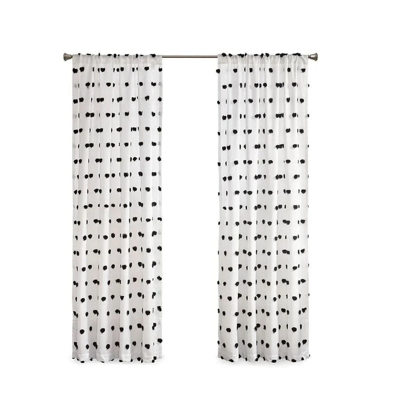 Pom Pom Curtain Panel Polyester Light Filtering Casual Window Treatment