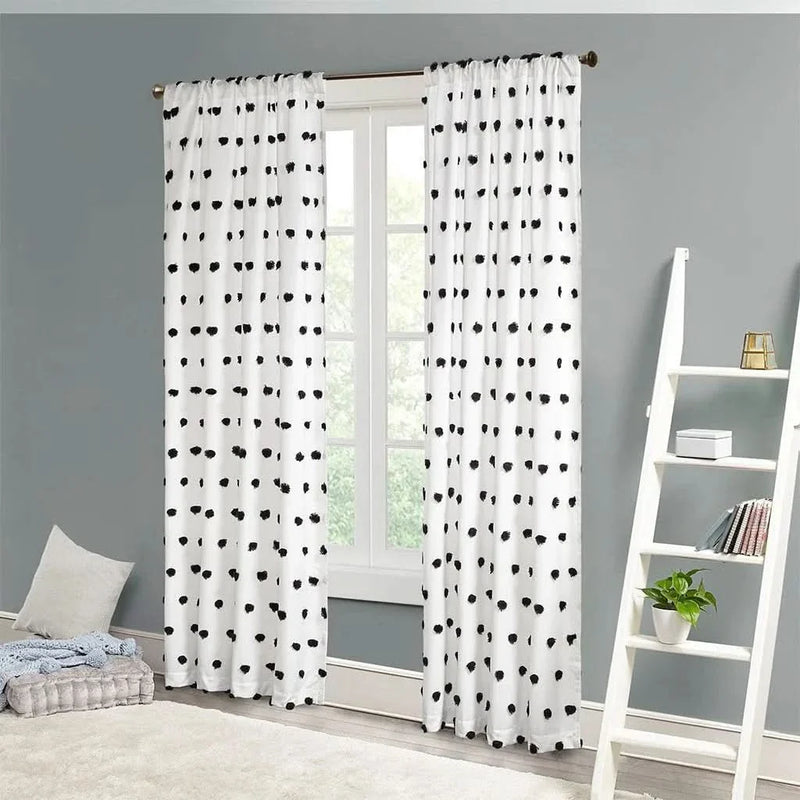 Pom Pom Curtain Panel Polyester Multicolor Light Filtering Window Panel
