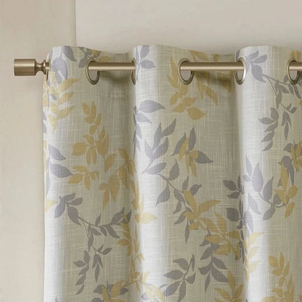 Botanical Blackout Curtain Polyester Printed Botanical Leaf Pattern Media 11