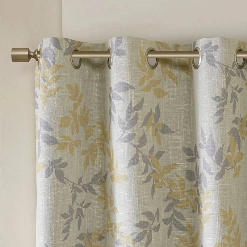 Botanical Blackout Curtain Polyester Printed Botanical Leaf Pattern