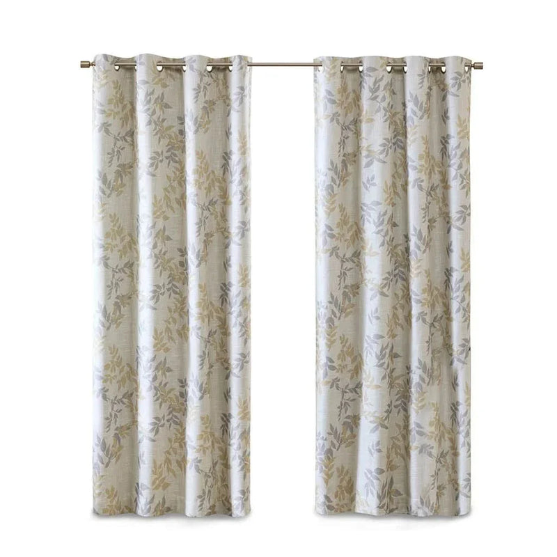 Botanical Blackout Curtain Polyester Printed Botanical Leaf Pattern