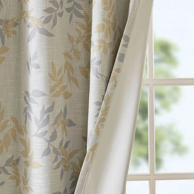 Botanical Blackout Curtain Polyester Printed Botanical Leaf Pattern
