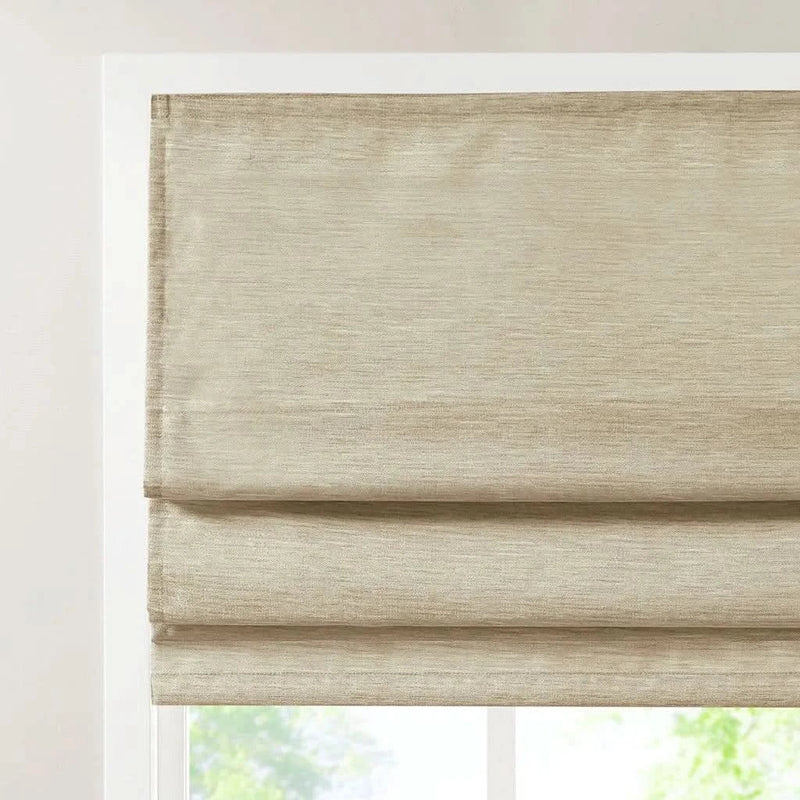 Room Darkening Cordless Roman Shade Polyester Faux Silk Texture Modern