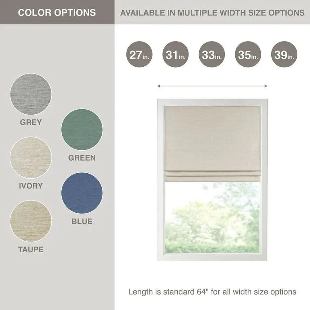Room Darkening Cordless Roman Shade Polyester Faux Silk Texture Modern Media 15
