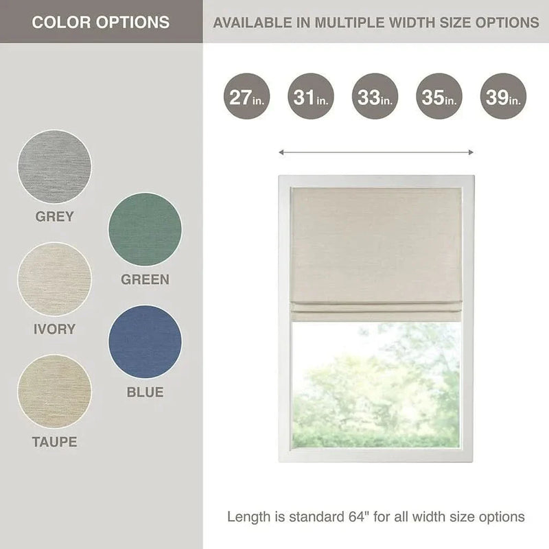 Room Darkening Cordless Roman Shade Polyester Faux Silk Texture Modern