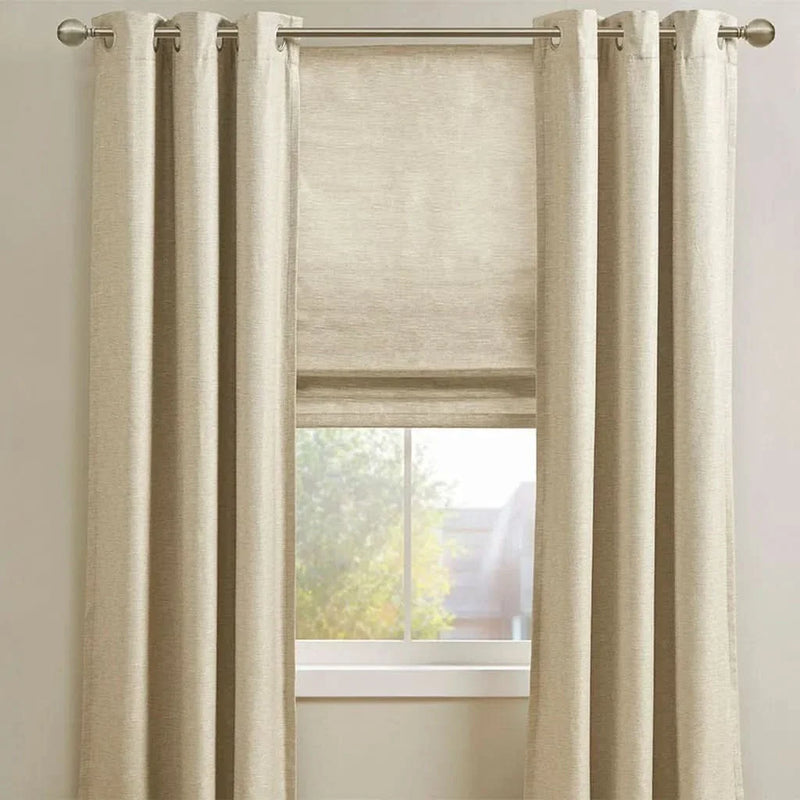 Room Darkening Cordless Roman Shade Polyester Faux Silk Texture Modern