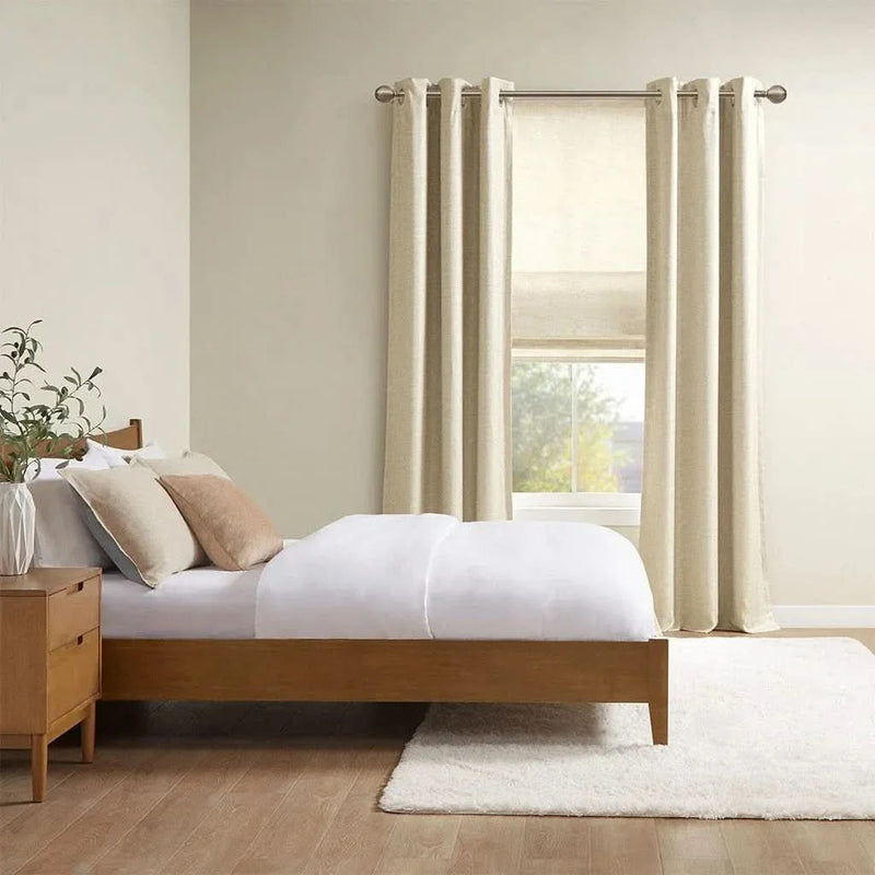 Room Darkening Cordless Roman Shade Polyester Faux Silk Texture Modern