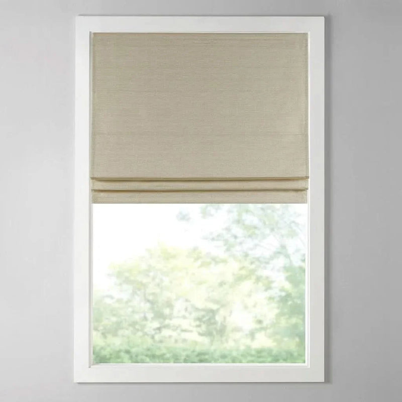 Room Darkening Cordless Roman Shade Polyester Faux Silk Texture Modern
