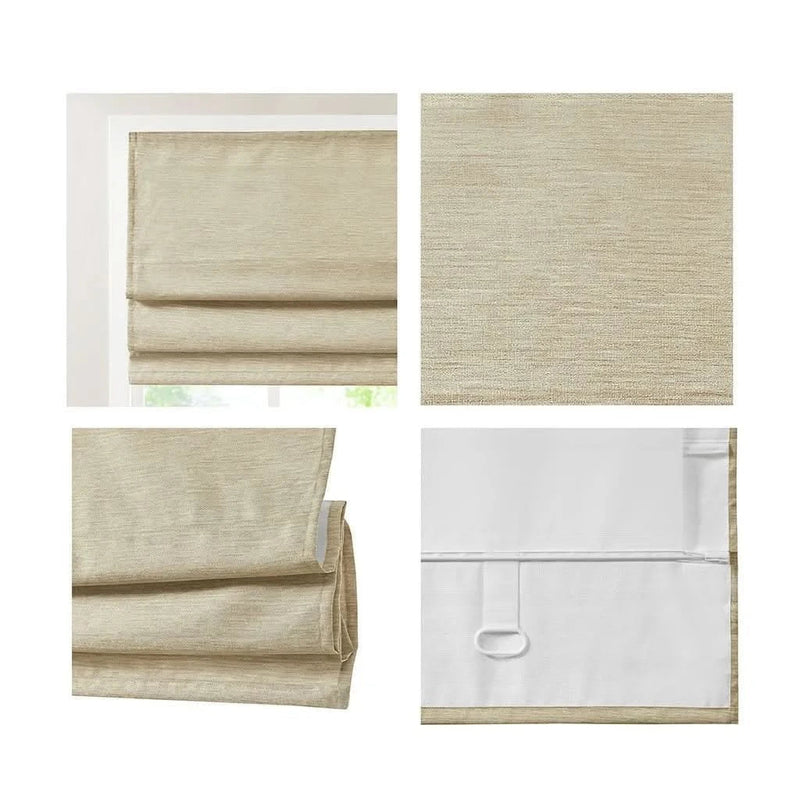 Room Darkening Cordless Roman Shade Polyester Faux Silk Texture Modern