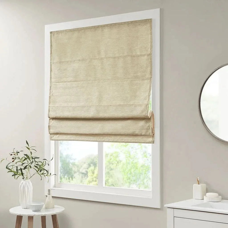 Room Darkening Cordless Roman Shade Polyester Faux Silk Texture Modern