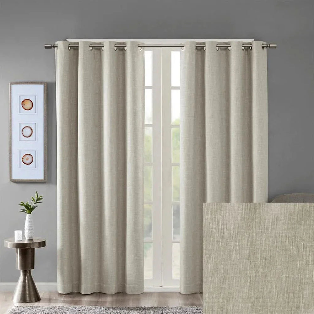 Blackout Curtain Panel Polyester Grommet Top 84 Inch Length Light Blocking Media 7