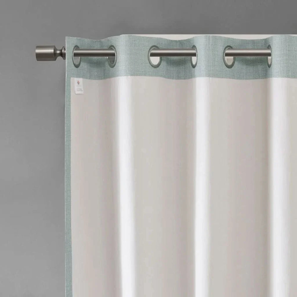 Blackout Curtain Panel Polyester Grommet Top Heathered Dusty Seafoam Media 11