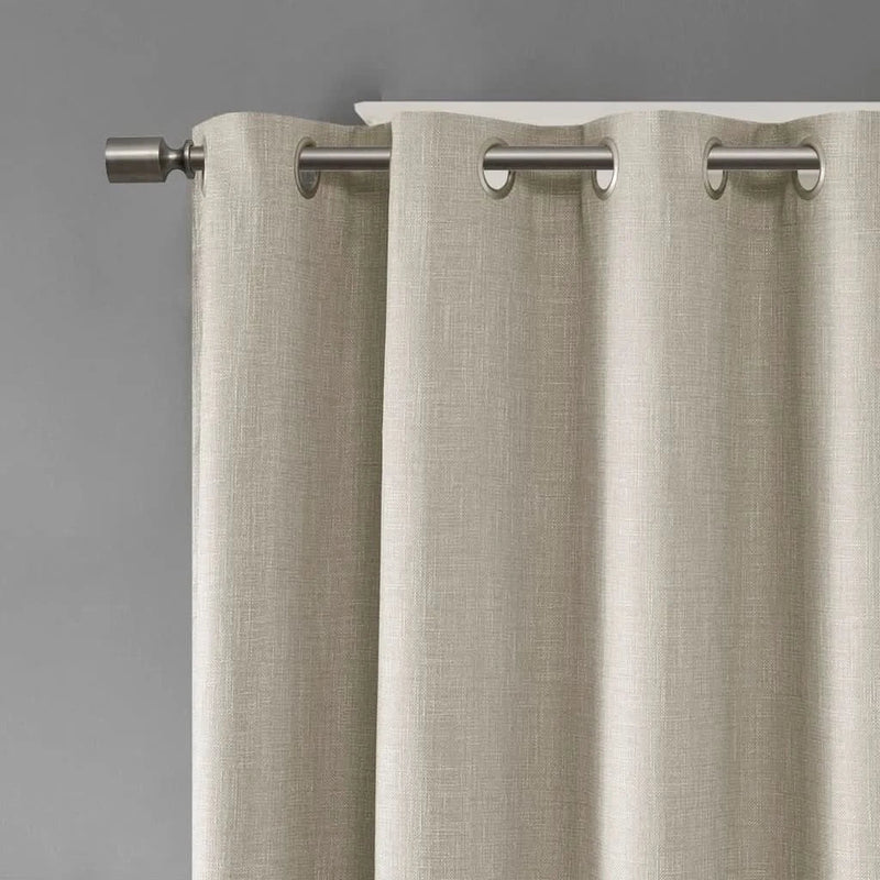 Blackout Curtain Panel Polyester Grommet Top 84 Inch Length Light Blocking