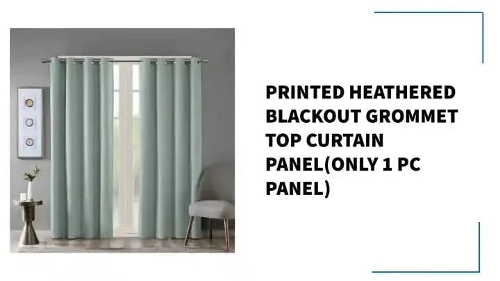 Blackout Curtain Panel Polyester Grommet Top Heathered Dusty Seafoam Media 13