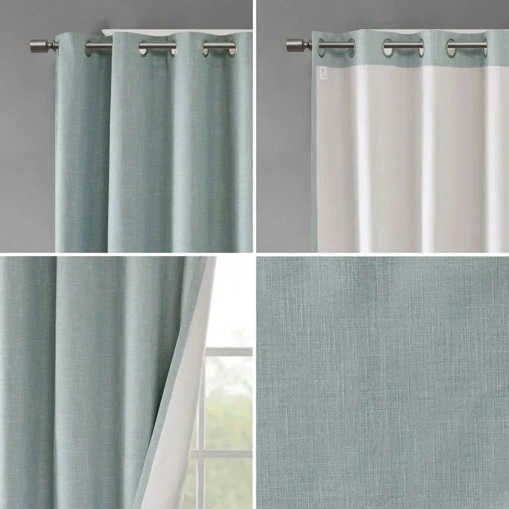 Blackout Window Panel Polyester Heathered Print Patio Curtain Panel Media 7